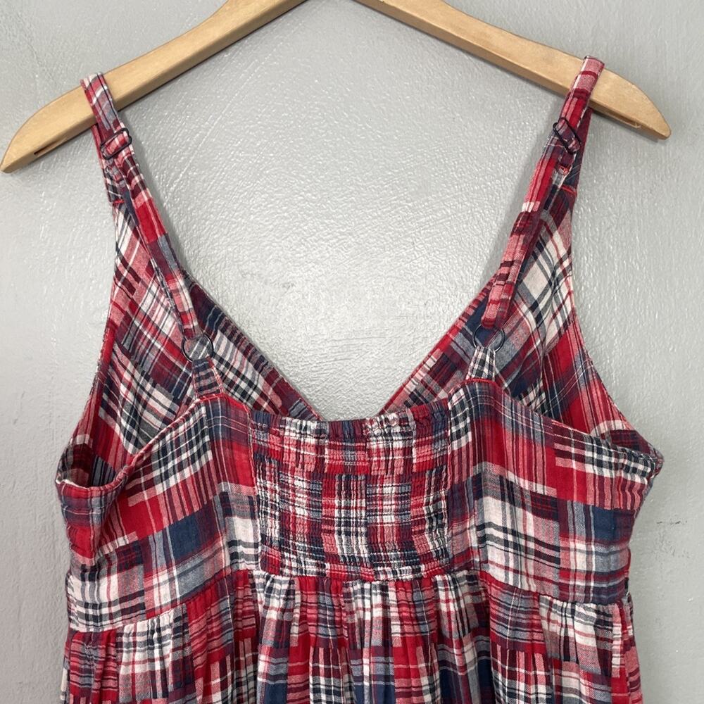 Madres Plaid SunDress Size 14 Babydoll Country Cotton Patchwork Boho Summer Y2K - Picture 6 of 10